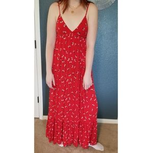 Red maxi dress
